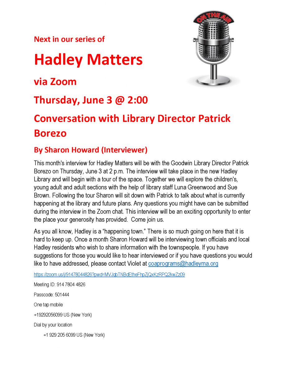 Hadley Matters June 3rd