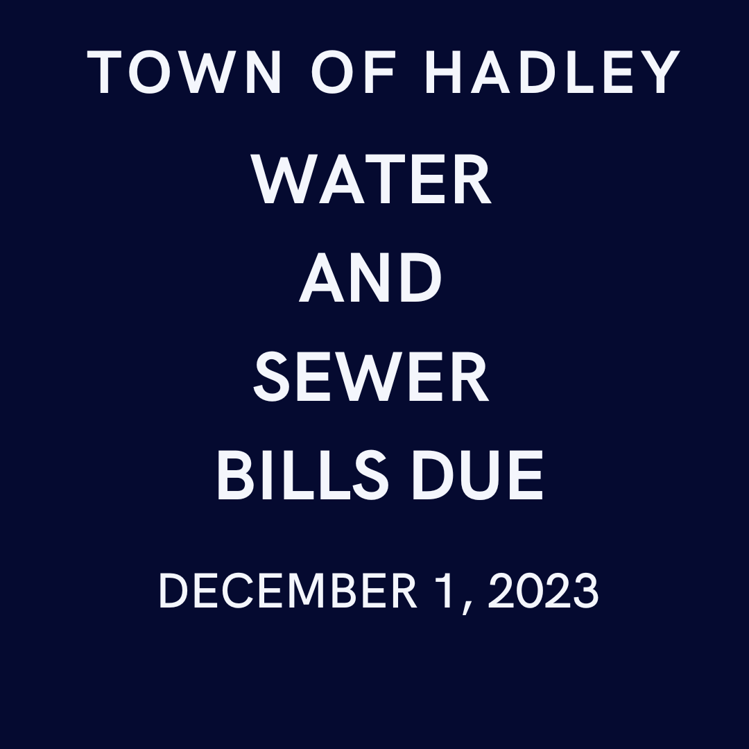 Water and Sewer Bills Due on November 1, 2023