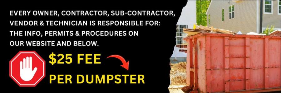 Dumpster Permit $25 per Dumpster
