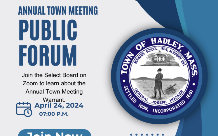 ATM Public Forum Flyer with Town Seal